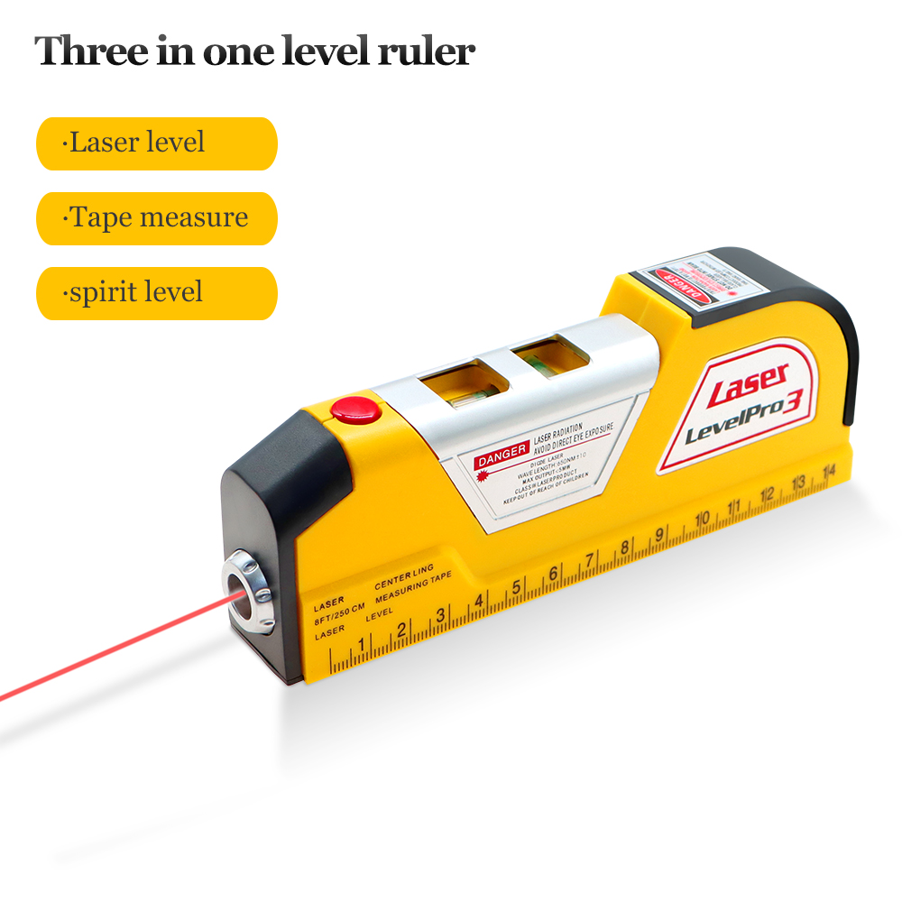 Laser Distance Meter With Bubble Level - Laser-Niveau- und Entfernungsmesser, vertikale und horizontale
