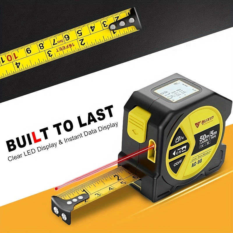 Digital Tape Measure 5M Laser - Laser-Maßband, hochpräzise multifunktionale 2-in-1-Infrarot-HD-Smart-Digitalanzeige. Laser-Entfernungsmessband.