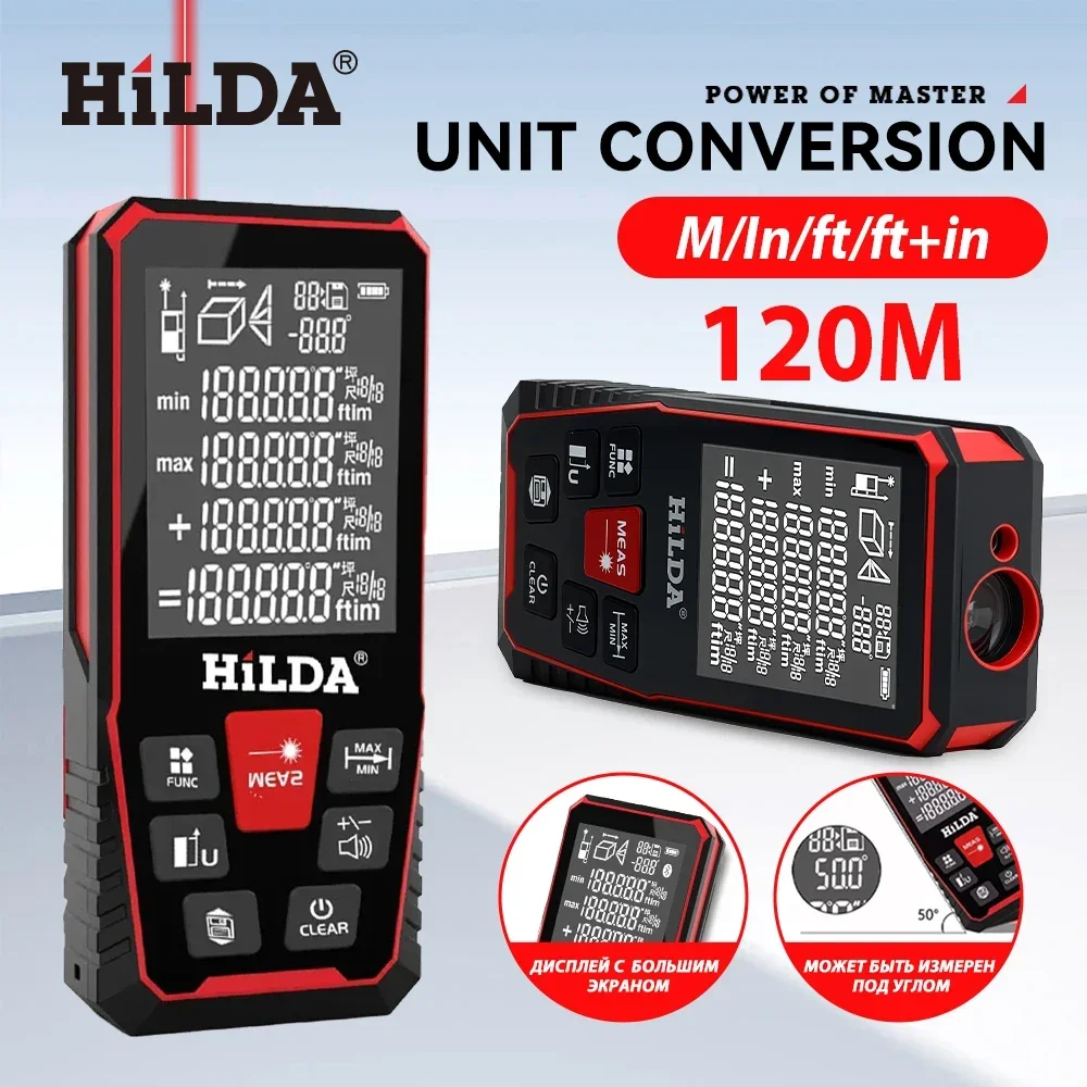 Laser Distance Meter 100M - Hilda laser abstand 50m/100m/120m entfernungs messer