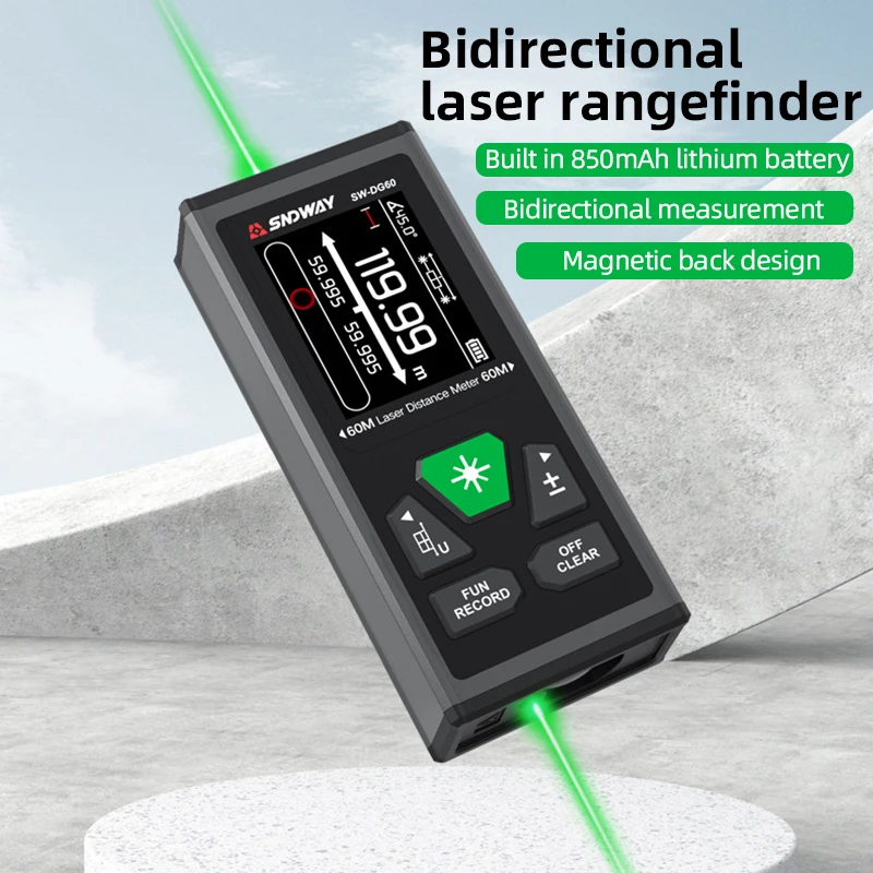 Laser Distance Meter 100M - SW-DR/DG-Serie, 2-Wege-Laser-Messgerät, Entfernungsmesser, roter/grüner Laser-Entfernungsmesser, 60