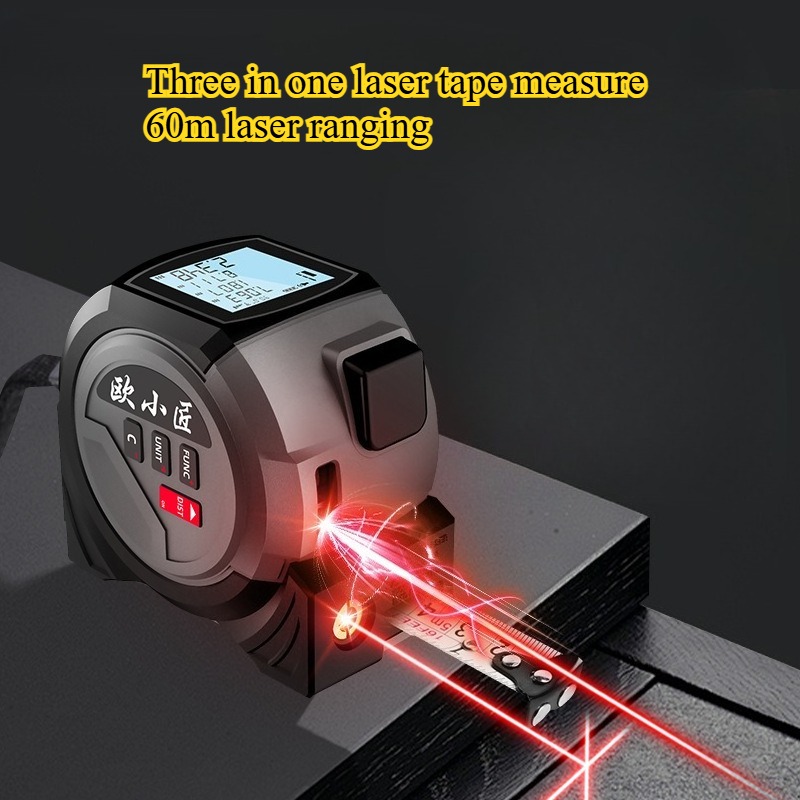 Digital Tape Measure 5M Laser - Laser-Entfernungsmesser-Maßband Hochpräzises Infrarot-Digitalanzeige Elektronisches Cross-Mark-Linien-Maßband