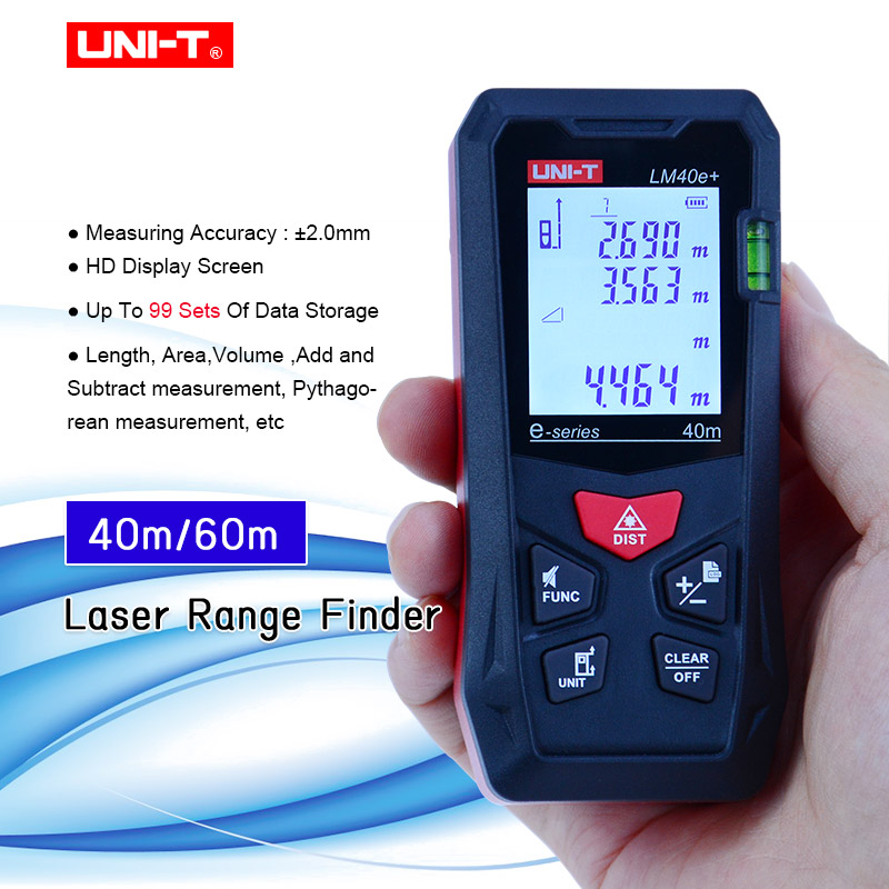 Laser Distance Meter With Bubble Level - UNI-T LM40e+ LM60e+ Laser-Entfernungsmesser 40m 60m