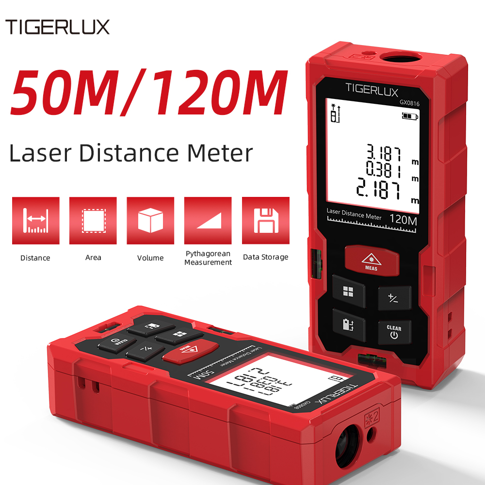 Laser Distance Meter With Bubble Level - Laser-Entfernungsmesser 50M 120M Zwei Optionen zur