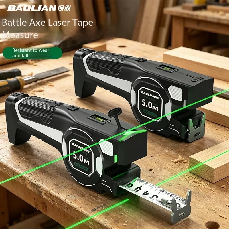 Digital Tape Measure 5M Laser - Drei-in-eins-Digitalanzeige-Laser-Infrarot-Entfernungsmesser mit hochpräzisem 5m-Stahlbandmaß zur Entfernungsmessung.