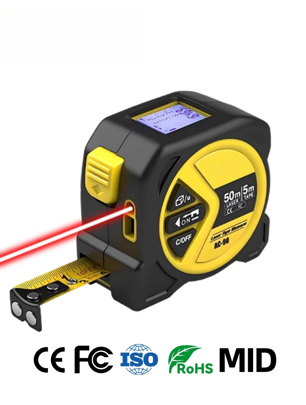 Digital Tape Measure 5M Laser - Großhandel 2-in-1 Laser-Messband 5m/50m Hochpräziser Digitaler