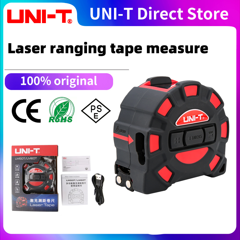 Laser Distance Meter 2 In 1 Tape - UNI-T LM50T LM60T Laser-Entfernungsmesser 2-in-1 Laser-Distanzmessgerät