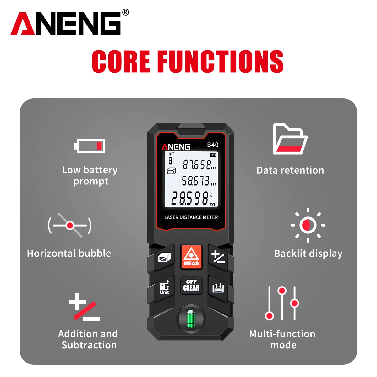 ANENG B40 B60 B80 B100 Handlas – Laser Measure Area Volume Calculator Bewertung und Preis
