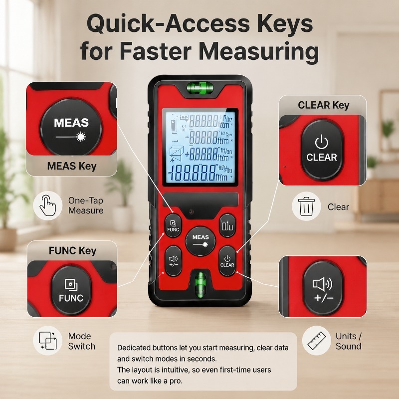 120M Laser-Entfernungsmesser,  – Laser Distance Meter With Bubble Level Bewertung und Preis