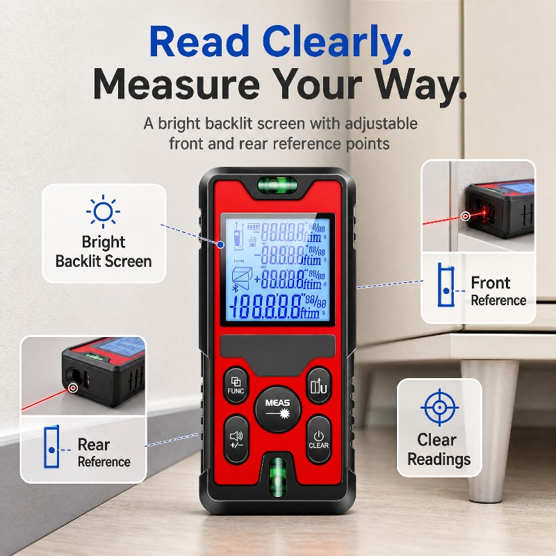 120M Laser-Entfernungsmesser,  – Laser Distance Meter With Bubble Level Bewertung und Preis