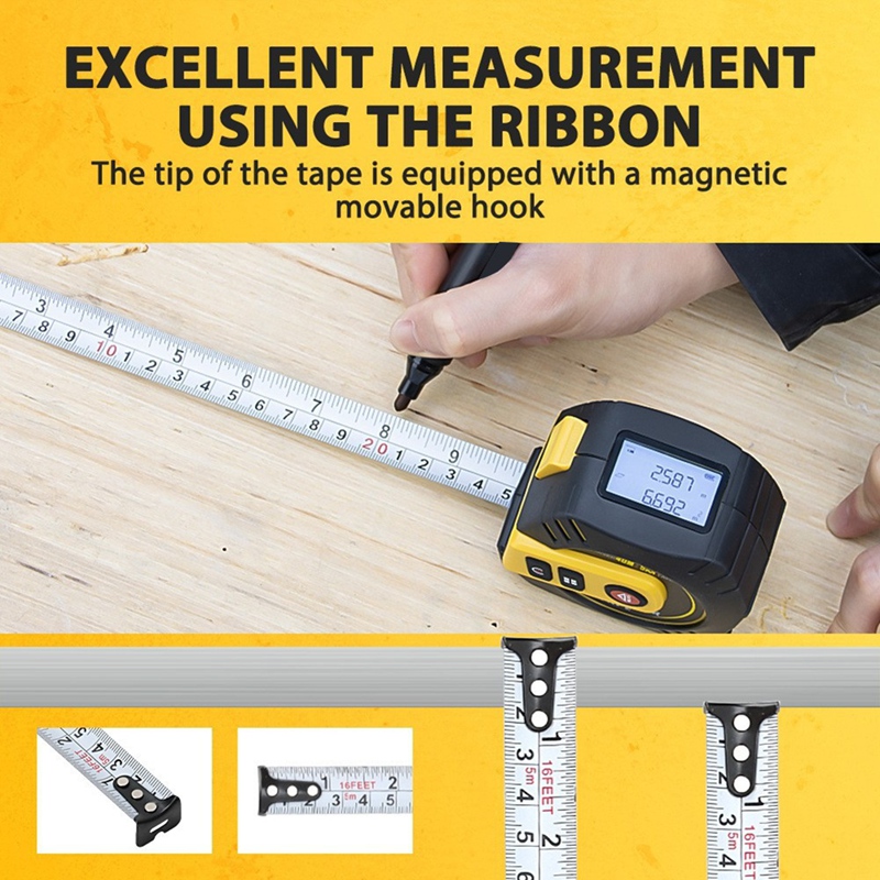 B62B 2-in-1 Laser-Maßband Hoch – Laser Distance Meter 2 In 1 Tape Bewertung und Preis
